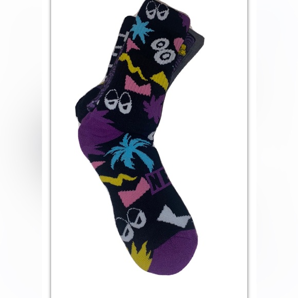 Neff Crew Socks 3 Pair Men 6-12 Multicolor w Don’t Trip & Logo Skate BMX Ride - Picture 8 of 12